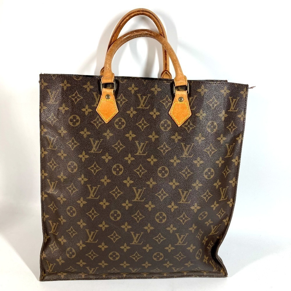 LOUIS VUITTON M51140 Monogram Sac Plat Bag, Vertical Tote Handbag, Canvas, Me... - Picture 2 of 13